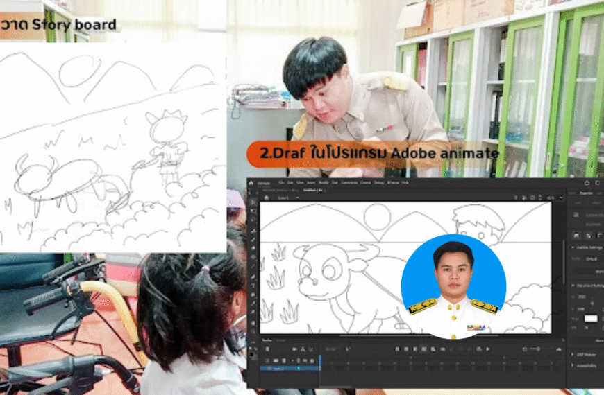 การผลิตสื่อการสอนวาดภาพระบายสี ด้วยโปรแกรม Adobe Animate