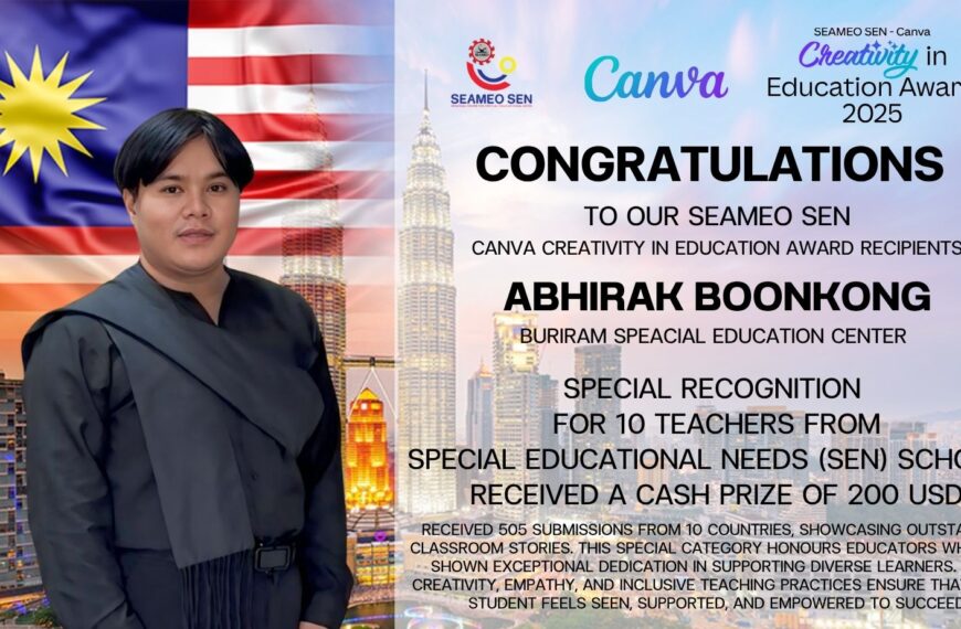 Congratulations to Abhirak Boonkong for being selected as SEAMEO SEN Canva Creativity in Education A&hellip;